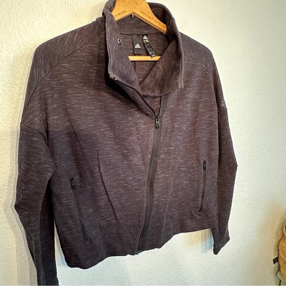 adidas Tops - Adidas Heartbreaker Asymmetrical Track Jacket Charcoal Grey Gray Large